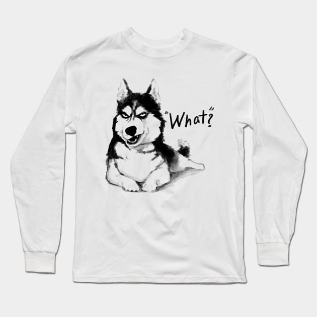 What? Dog Long Sleeve T-Shirt by Fine_Design